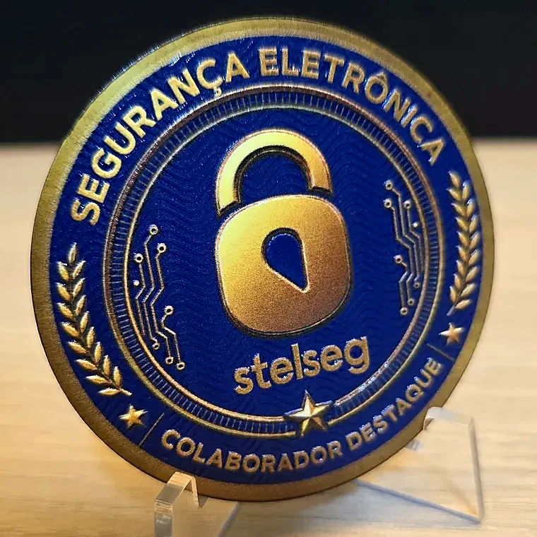 Moeda personalizada Segurança Eletrônica Stelseg